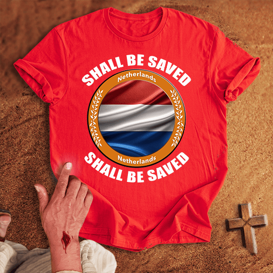 Netherlands Shall Be Saved T Shirt - Black S | Biblical & Scripture Inspired Apparel | Jesus Monk