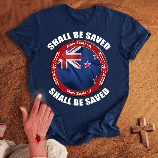 New Zealand Shall Be Saved T Shirt - White M | Biblical & Scripture Inspired Apparel | Jesus Monk