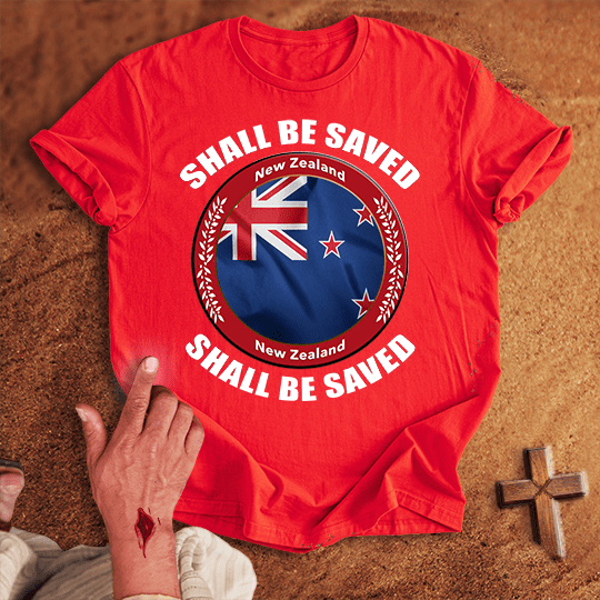 New Zealand Shall Be Saved T Shirt - Navy S | Biblical & Scripture Inspired Apparel | Jesus Monk