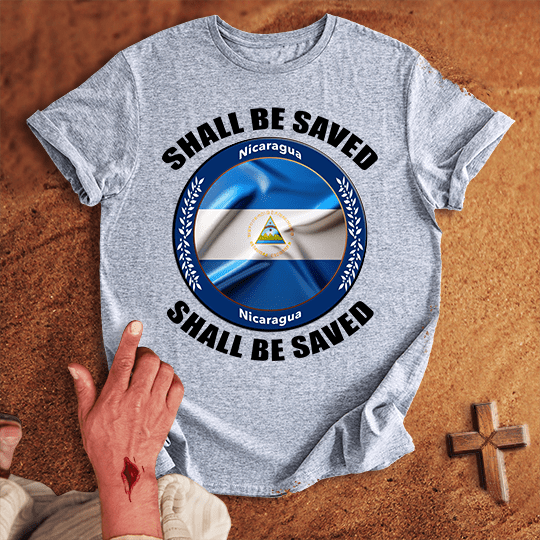 Nicaragua Shall Be Saved T Shirt - Tropical Blue M | Biblical & Scripture Inspired Apparel | Jesus Monk