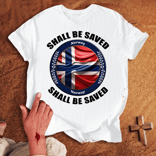 Norway Shall Be Saved T Shirt - Navy M | Biblical & Scripture Inspired Apparel | Jesus Monk