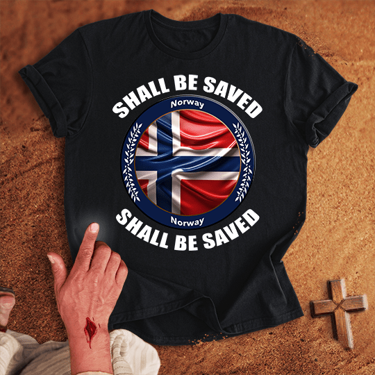 Norway Shall Be Saved T Shirt - Navy 3XL | Biblical & Scripture Inspired Apparel | Jesus Monk