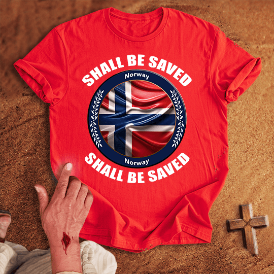 Norway Shall Be Saved T Shirt - White S | Biblical & Scripture Inspired Apparel | Jesus Monk