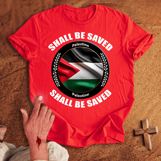 Palestine Shall Be Saved T Shirt - Sand S | Biblical & Scripture Inspired Apparel | Jesus Monk