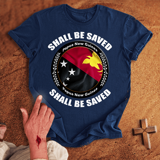 Papua New Guinea Shall Be Saved T Shirt - Black 3XL | Biblical & Scripture Inspired Apparel | Jesus Monk