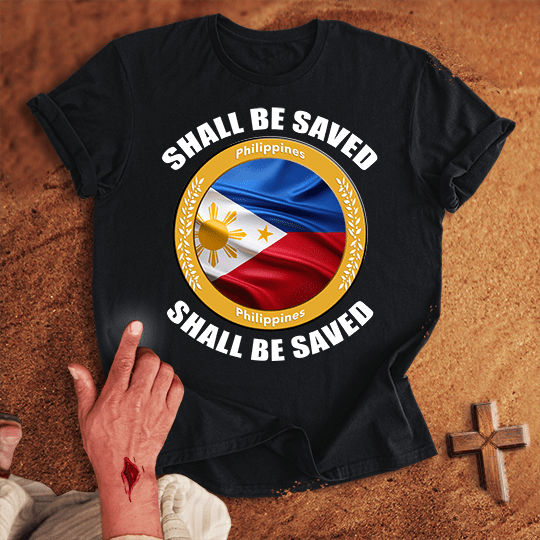 Philippines Shall Be Saved T Shirt - Sport Grey 3XL | Biblical & Scripture Inspired Apparel | Jesus Monk