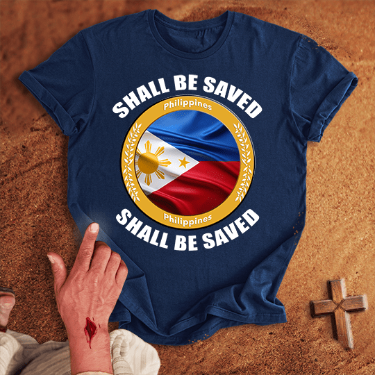 Philippines Shall Be Saved T Shirt - Sport Grey M | Biblical & Scripture Inspired Apparel | Jesus Monk