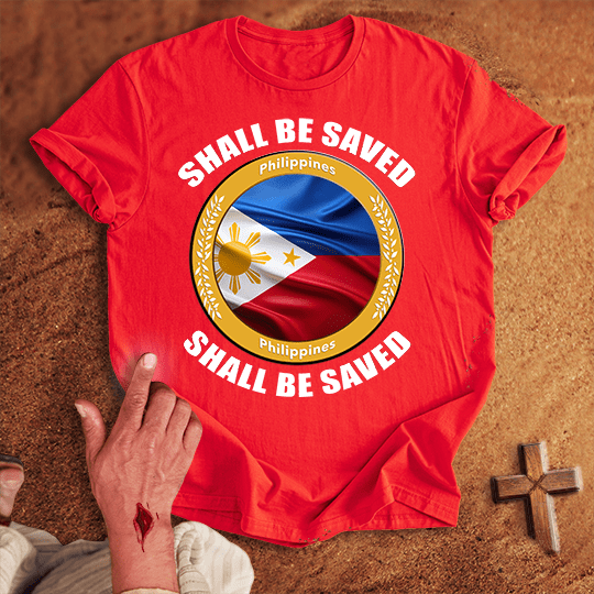 Philippines Shall Be Saved T Shirt - Navy S | Biblical & Scripture Inspired Apparel | Jesus Monk