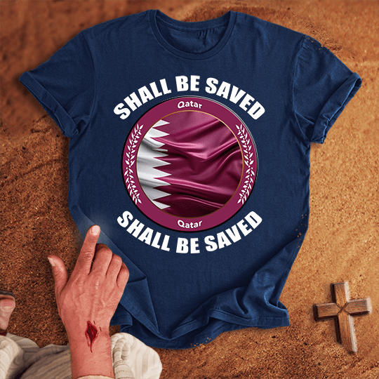 Qatar Shall Be Saved T Shirt - White 3XL | Biblical & Scripture Inspired Apparel | Jesus Monk