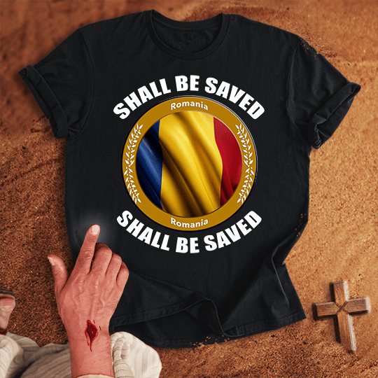 Romania Shall Be Saved T Shirt - Sport Grey 3XL | Biblical & Scripture Inspired Apparel | Jesus Monk