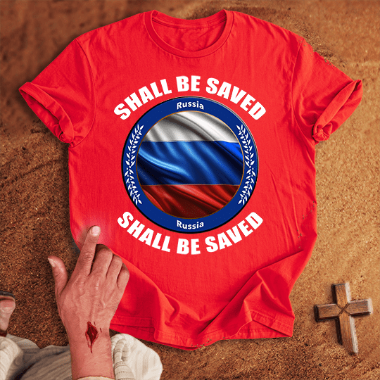 Russia Shall Be Saved T Shirt - White S | Biblical & Scripture Inspired Apparel | Jesus Monk