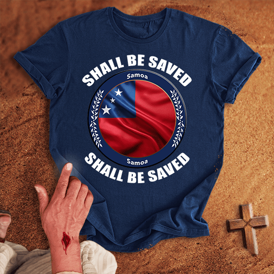 Samoa Shall Be Saved T Shirt - White S | Biblical & Scripture Inspired Apparel | Jesus Monk