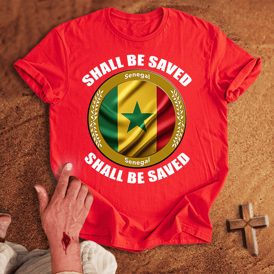 Senegal Shall Be Saved T Shirt - Navy S | Biblical & Scripture Inspired Apparel | Jesus Monk