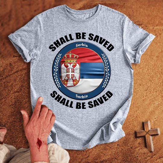 Serbia Shall Be Saved T Shirt - Navy 2XL | Biblical & Scripture Inspired Apparel | Jesus Monk