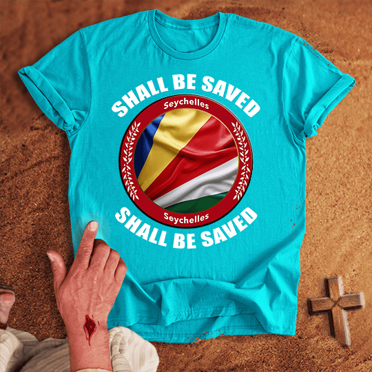 Seychelles Shall Be Saved T Shirt - Sport Grey M | Biblical & Scripture Inspired Apparel | Jesus Monk