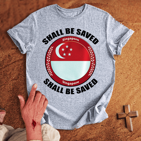 Singapore Shall Be Saved T Shirt - White 2XL | Biblical & Scripture Inspired Apparel | Jesus Monk