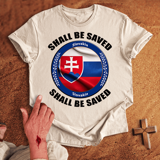 Slovakia Shall Be Saved T Shirt - Navy M | Biblical & Scripture Inspired Apparel | Jesus Monk