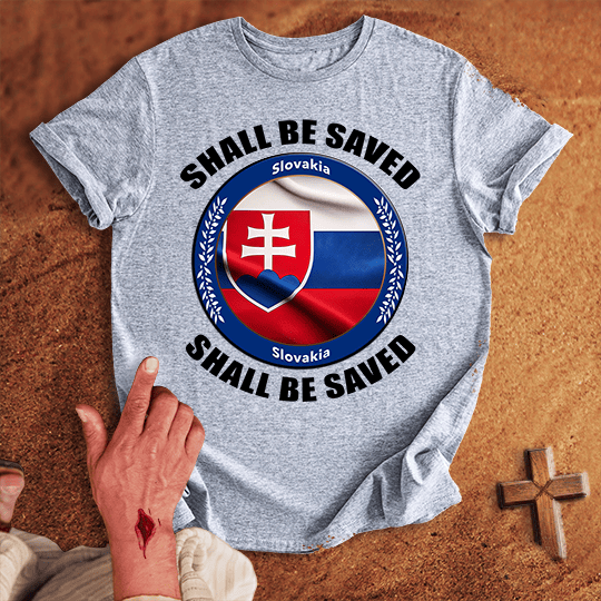 Slovakia Shall Be Saved T Shirt - Navy XL | Biblical & Scripture Inspired Apparel | Jesus Monk