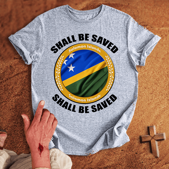 Solomon Islands Shall Be Saved T Shirt - White 2XL | Biblical & Scripture Inspired Apparel | Jesus Monk