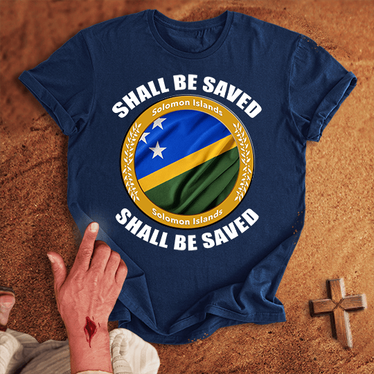Solomon Islands Shall Be Saved T Shirt - White 3XL | Biblical & Scripture Inspired Apparel | Jesus Monk