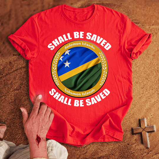 Solomon Islands Shall Be Saved T Shirt - Black S | Biblical & Scripture Inspired Apparel | Jesus Monk
