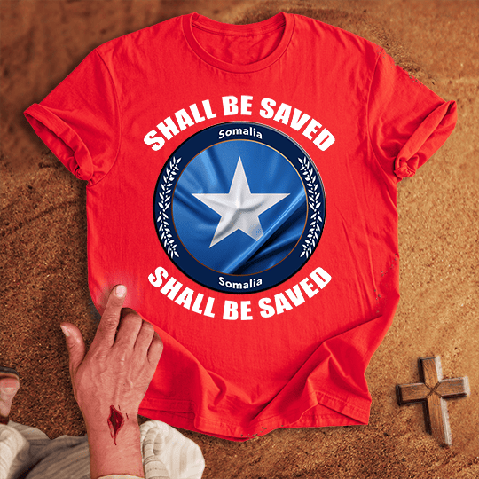 Somalia Shall Be Saved T Shirt - Navy S | Biblical & Scripture Inspired Apparel | Jesus Monk