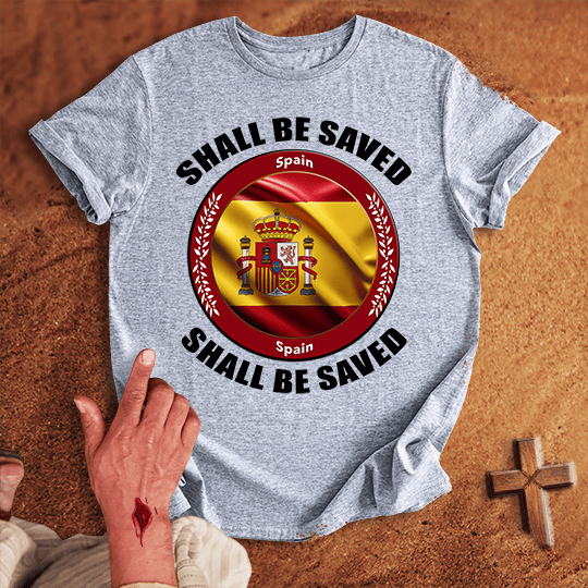 Spain Shall Be Saved T Shirt - Sand XL | Biblical & Scripture Inspired Apparel | Jesus Monk
