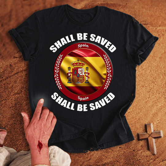 Spain Shall Be Saved T Shirt - Sand M | Biblical & Scripture Inspired Apparel | Jesus Monk