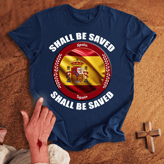 Spain Shall Be Saved T Shirt - Sand 3XL | Biblical & Scripture Inspired Apparel | Jesus Monk
