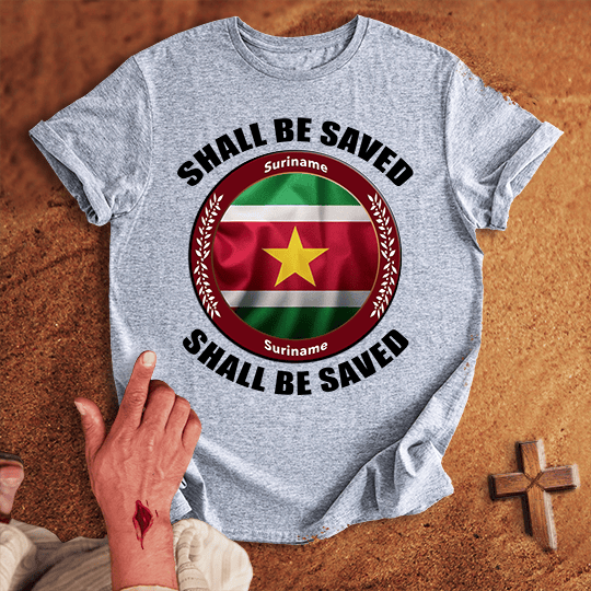 Suriname Shall Be Saved T Shirt - Red M | Biblical & Scripture Inspired Apparel | Jesus Monk