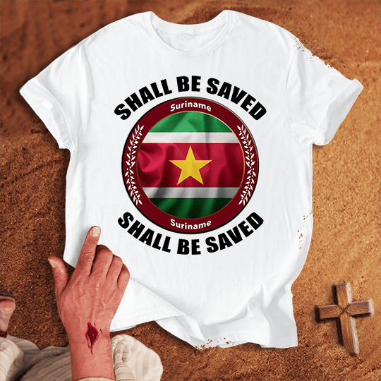 Suriname Shall Be Saved T Shirt - Red 2XL | Biblical & Scripture Inspired Apparel | Jesus Monk