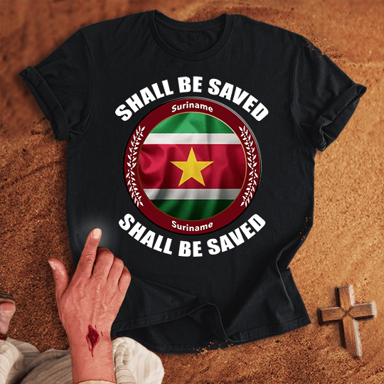 Suriname Shall Be Saved T Shirt - Red 3XL | Biblical & Scripture Inspired Apparel | Jesus Monk