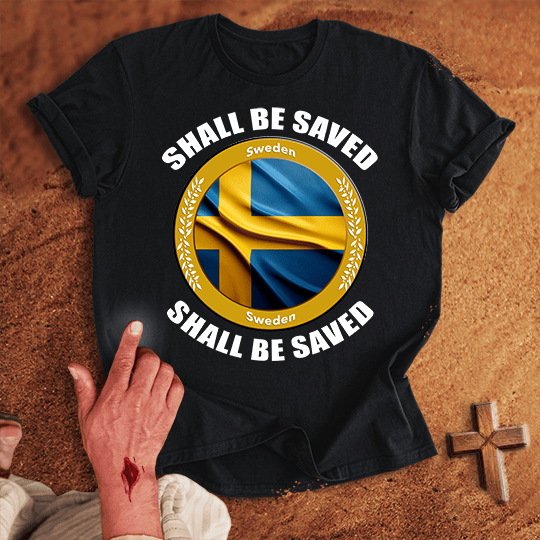 Sweden Shall Be Saved T Shirt - White 3XL | Biblical & Scripture Inspired Apparel | Jesus Monk