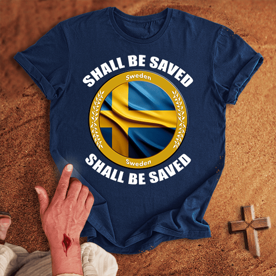 Sweden Shall Be Saved T Shirt - White M | Biblical & Scripture Inspired Apparel | Jesus Monk