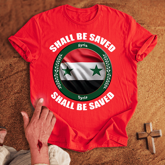 Syria Shall Be Saved T Shirt - Sport Grey S | Biblical & Scripture Inspired Apparel | Jesus Monk