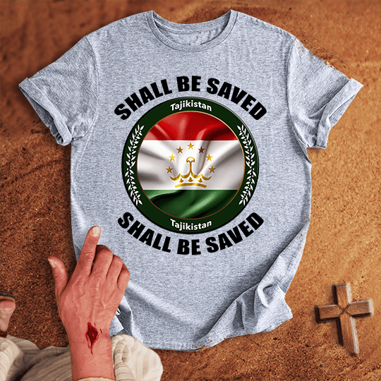 Tajikistan Shall Be Saved T Shirt - Military Green XL | Biblical & Scripture Inspired Apparel | Jesus Monk