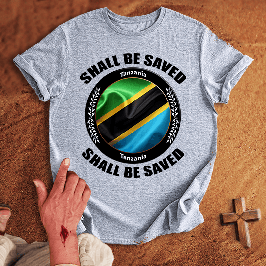 Tanzania Shall Be Saved T Shirt - Tropical Blue 2XL | Biblical & Scripture Inspired Apparel | Jesus Monk