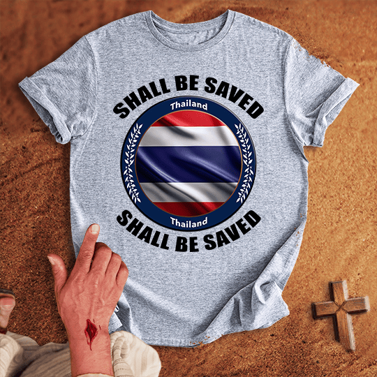 Thailand Shall Be Saved T Shirt - White 2XL | Biblical & Scripture Inspired Apparel | Jesus Monk