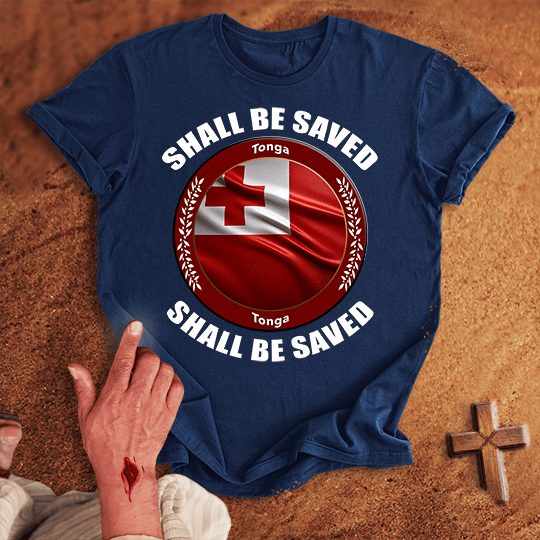 Tonga Shall Be Saved T Shirt - Red S | Biblical & Scripture Inspired Apparel | Jesus Monk