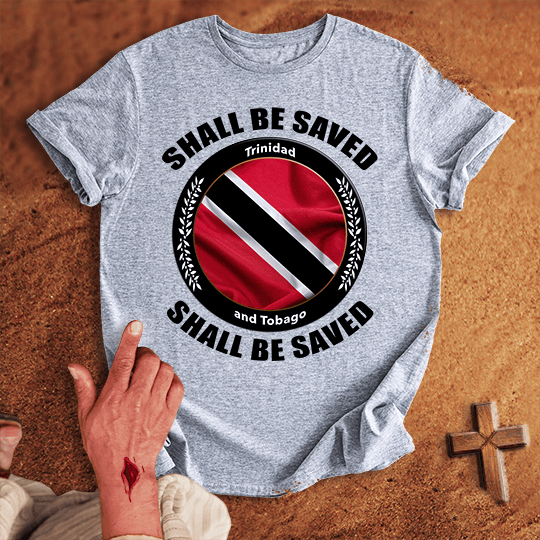 Trinidad And Tobago Shall Be Saved T Shirt - Navy XL | Biblical & Scripture Inspired Apparel | Jesus Monk
