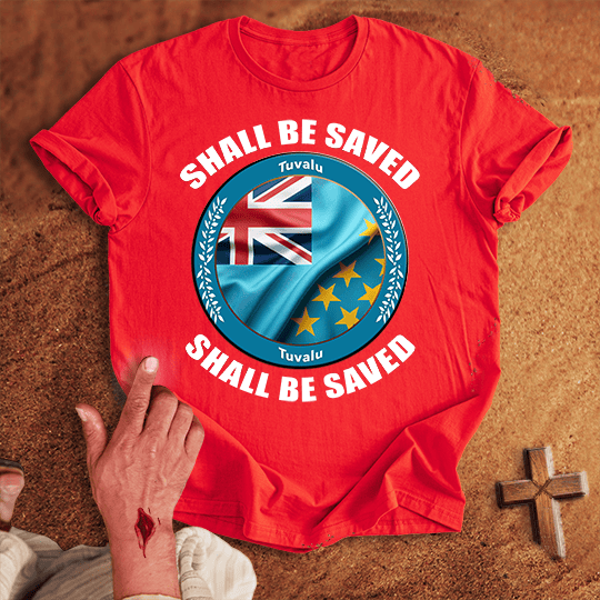 Tuvalu Shall Be Saved T Shirt - Sport Grey M | Biblical & Scripture Inspired Apparel | Jesus Monk
