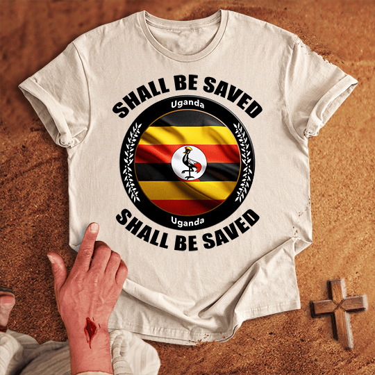 Uganda Shall Be Saved T Shirt - Black M | Biblical & Scripture Inspired Apparel | Jesus Monk