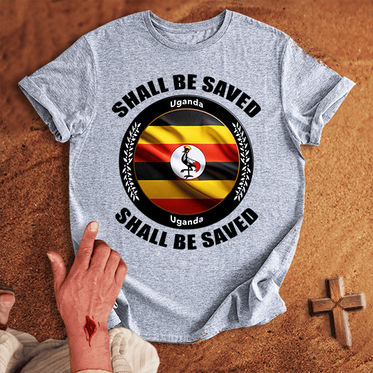 Uganda Shall Be Saved T Shirt - Black XL | Biblical & Scripture Inspired Apparel | Jesus Monk