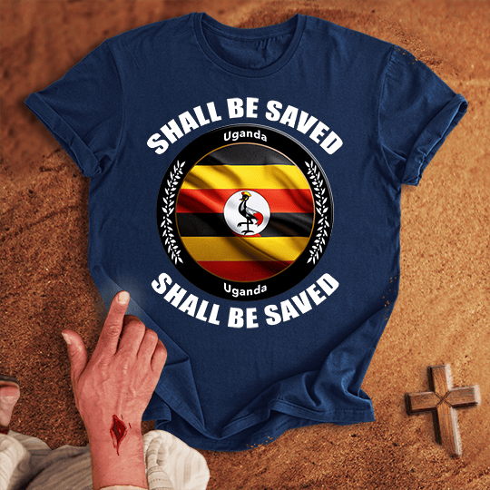 Uganda Shall Be Saved T Shirt - Black 3XL | Biblical & Scripture Inspired Apparel | Jesus Monk
