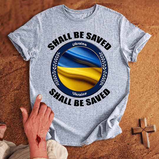 Ukraine Shall Be Saved T Shirt - Navy M | Biblical & Scripture Inspired Apparel | Jesus Monk