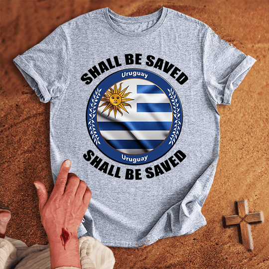 Uruguay Shall Be Saved T Shirt - Navy M | Biblical & Scripture Inspired Apparel | Jesus Monk