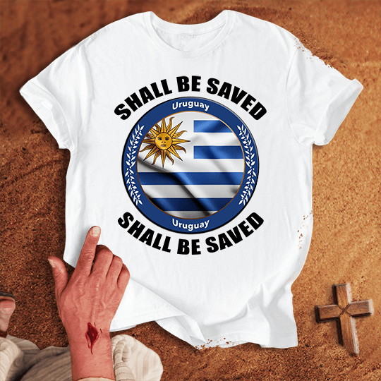 Uruguay Shall Be Saved T Shirt - Navy 2XL | Biblical & Scripture Inspired Apparel | Jesus Monk
