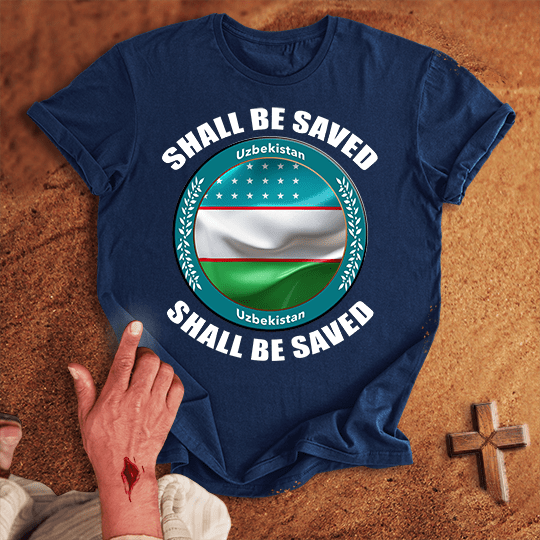 Uzbekistan Shall Be Saved T Shirt - Sand S | Biblical & Scripture Inspired Apparel | Jesus Monk