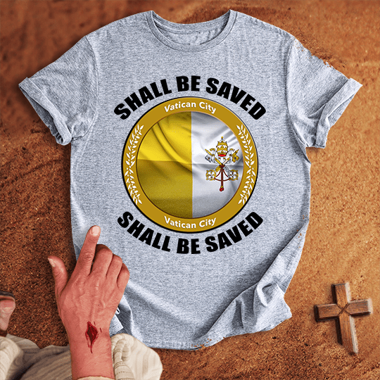 Vatican City Shall Be Saved T Shirt - Sand XL | Biblical & Scripture Inspired Apparel | Jesus Monk