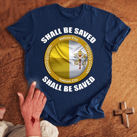Vatican City Shall Be Saved T Shirt - Sand M | Biblical & Scripture Inspired Apparel | Jesus Monk